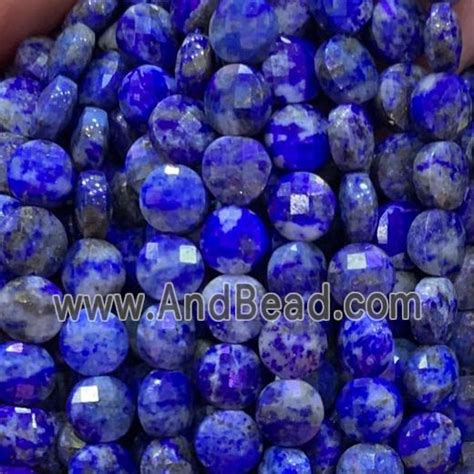 Blue Lapis Lazuli Beads Faceted Coin Gb11808 Approx 6mm Dia Lapis