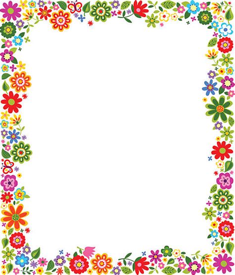 Clip Art Of A Flower Page Border Illustrations Royalty Free Vector