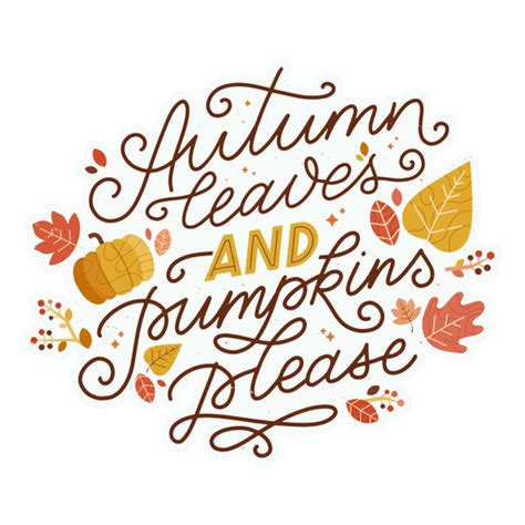 Autumn Leaves Lettering Transparent Png And Svg Vector File