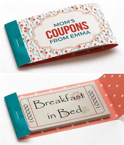 While we're doing our best to make sure the products we feature will arrive in time for mother's day, shipping times can vary depending on where you live, which product you purchase, and more. Mothers Day Coupon Booklets to Personalize and Print