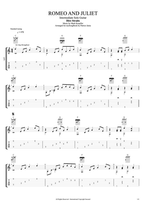 Chord romeo.g, em, c, e, d. Romeo and Juliet by Dire Straits - Intermediate Solo ...