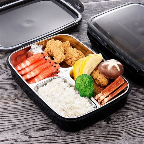 Portable 4 Grid Cute Mini Japanese Bento Lunch Boxs Set Thermal Lunch