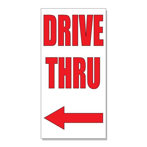 Drive Thru With Left Arrow Style 3 Decal Sticker Retail Store Sign Ebay