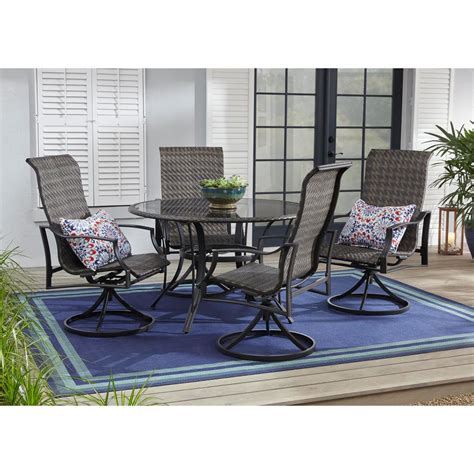 hampton bay statesville rectangular glass patio dining table patio furniture and accessories