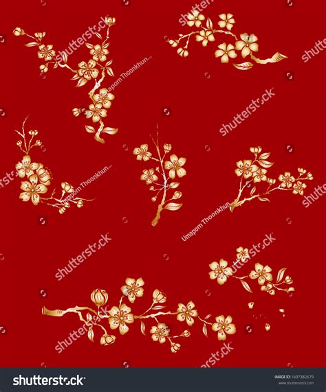 Free Hand Sakura Flower Vector Set Stock Vector Royalty Free 1697382679