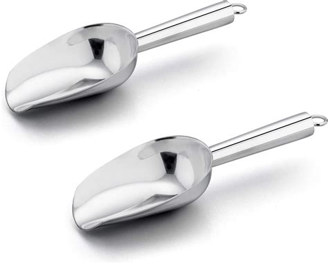 6 Ounce Ice Scoop Set Of 2 E Far Small Stainless Steel Scoops For Ice