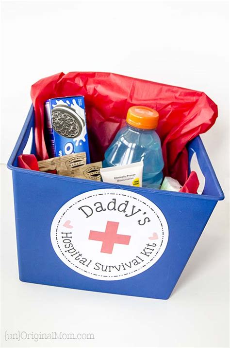 These are gifts dads will love. Daddy's Hospital Survival Kit with Free Printable ...