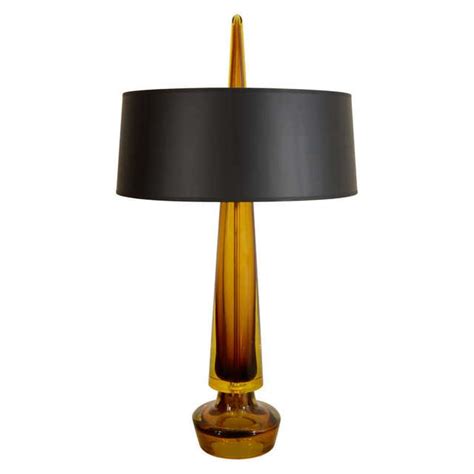 A Fulvio Bianconi Colored Glass Table Lamp And Black Shade At 1stdibs