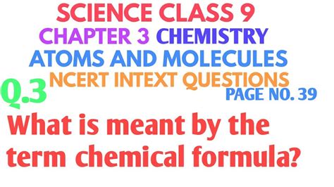 What Is Meant By The Term Chemical Formula Define Chemical Formula