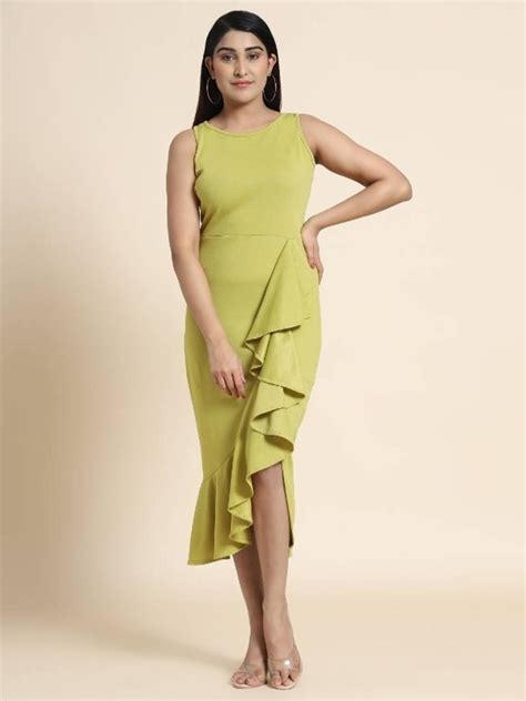 Solid Bodycon Pista Dress महिलाओं की डिजाइनर ड्रेस लेडीज डिजाइनर