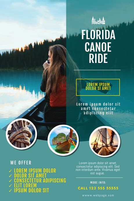 canoe kayak ride business flyer template postermywall