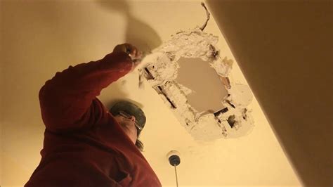 Find out how to repair a hole in the ceiling and mend the damaged area. Hole in Lath and Plaster Ceiling Repair - YouTube