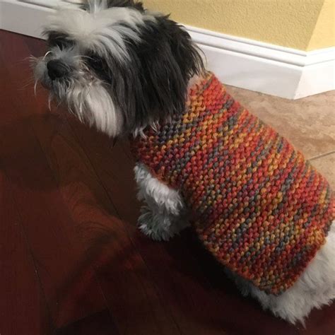 City Stripes Dog Sweater In Lion Brand Wool Ease Thick