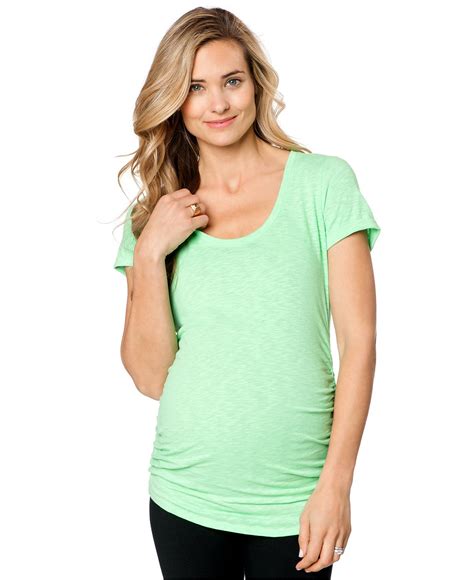 Motherhood Maternity Short Sleeve Ruched Tee Shop All Maternity Women Macys Maternity