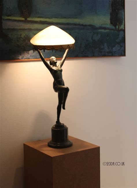 Art Deco Spelter Figure Lamp Germany 1930s Art Nouveau Art Deco