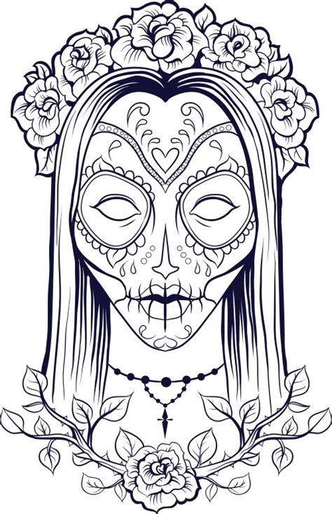 The funniest, cutest, nicest, and most prominent ballerina you will found on this page. Sugar Skull Coloring Page 9 | ColorING | Skull coloring ...