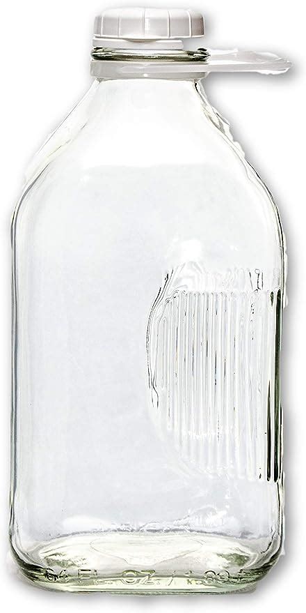 2 Qt Glass Milk Bottle 64 Oz Heavy Glass With Lid
