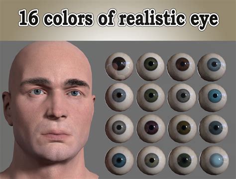 Artstation 16 Colors Of Realistic Eye Low Poly Game Assets