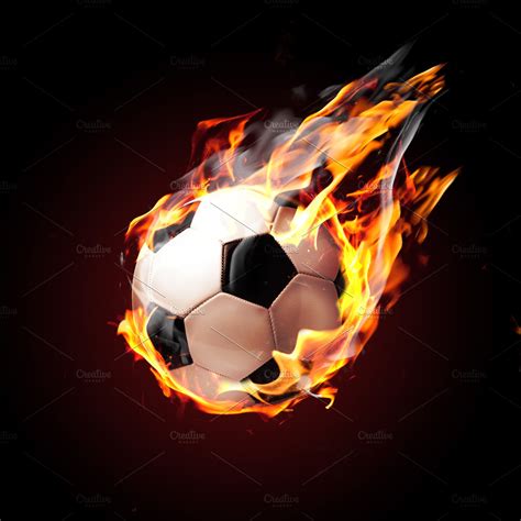 Soccer Ball On Fire High Quality Stock Photos Creative Market