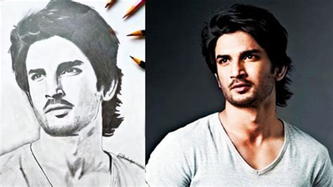 Sushant Singh Rajput Lovely Pencil Drawing By His Fans Youtube