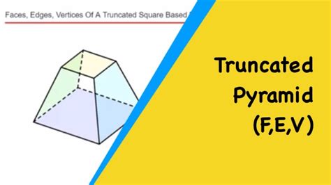 3d Shape Properties Faces Edges Vertices Of A Truncated Square Based