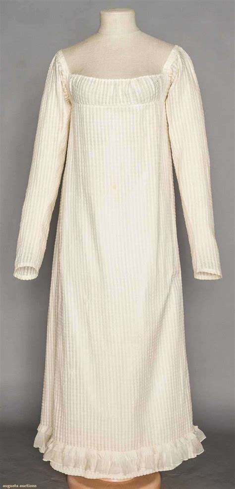 Augusta Auctions White Cotton Day Dress 1800 1810 Raised Dot Textured