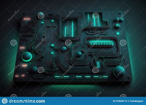 A Futuristic Tech Background With Mainboard Connectors And Connected