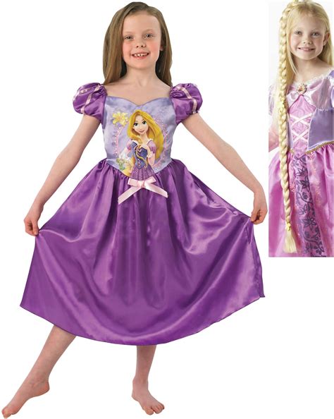 Rapunzel Storytime Mit Zopf Prinzessin Kinder Karneval Fasching Kostüm