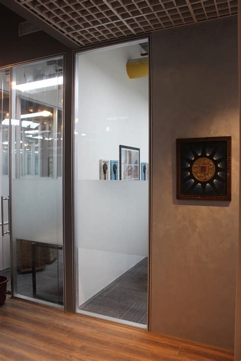 aluminium acoustic modular office glass partition for commercial thickness 35x50mm rs 450