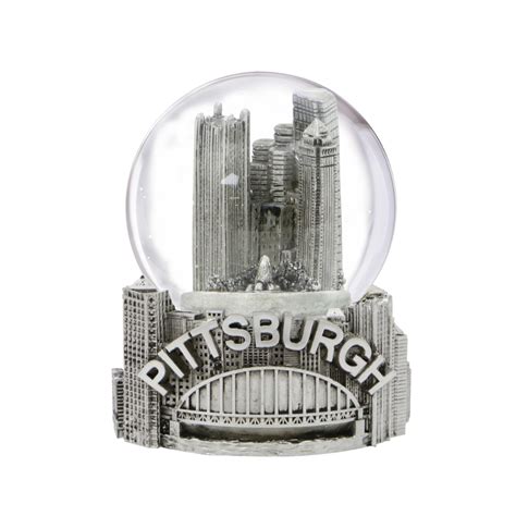 Silver Pittsburgh Snow Globe 35 Inches