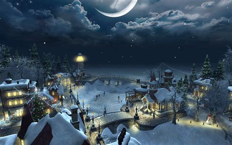 Free Download Christmas Scenery Christmas Night Hd Wallpaper 1280x800
