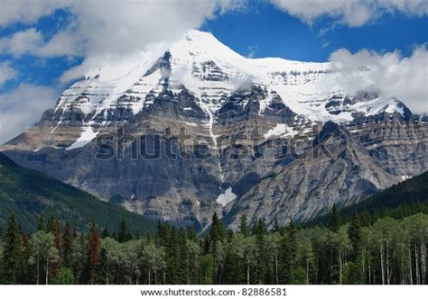 Mount Robson Mountain Snow Capped Peak Stock Photo 82886581 Shutterstock