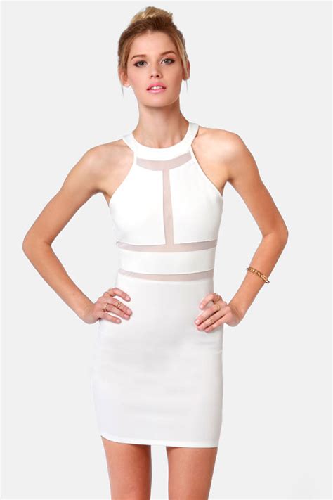 Sexy Ivory Dress Cutout Dress Bodycon Dress 3700 Lulus