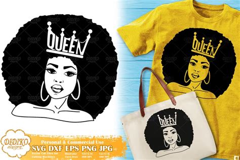 Black Queen Svg Afro Woman With Crown Svg 585716
