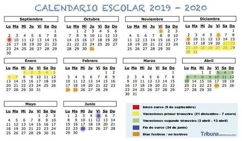 calendario escolar fechas de inicio final de