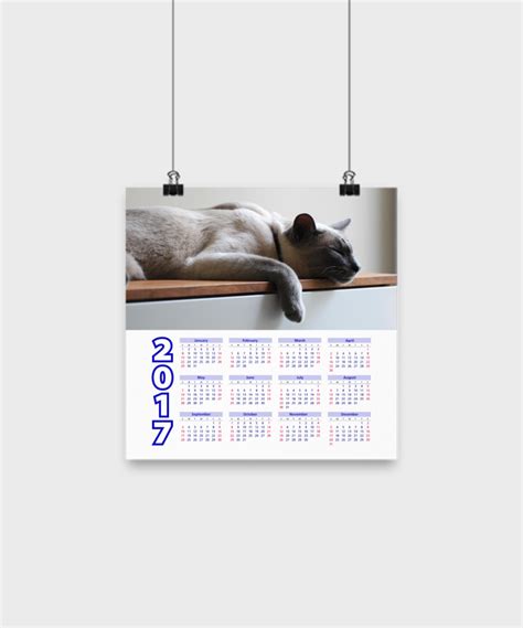 Siamese Cat Calendar Poster 10x10 Siamese Cats Siamese Cats