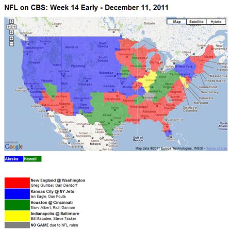 Nfl Tv Schedule Week 14 Coverage Maps For All Cbs And Fox Nfl Action