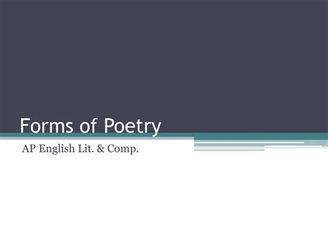 Ppt Forms Of Poetry Powerpoint Presentation Free Download Id2190835