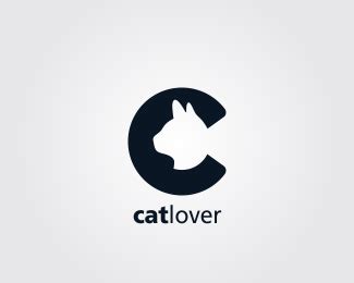 Cat lover Logo design eriDesign - monogram cat , hidden cat in a letter ...