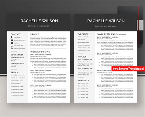 A cv with lovely photography header that will be suitable for all creative professions. CV Template / Resume Template for MS Word, Professional ...