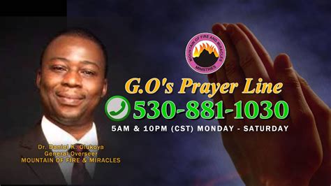 Mountain Of Fire And Miracles General Overseer Prayer Line Youtube