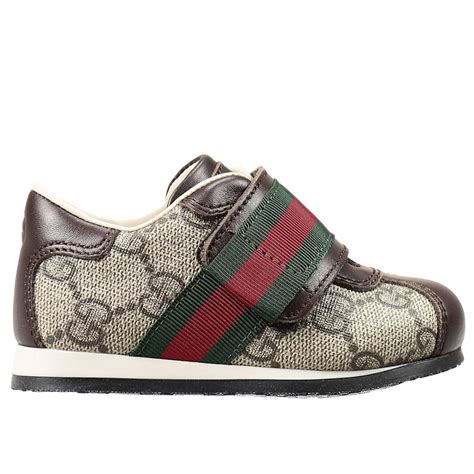 Gucci Outlet Tennis Icon Gg Plus Velcro Shoes Gucci Kids Brown