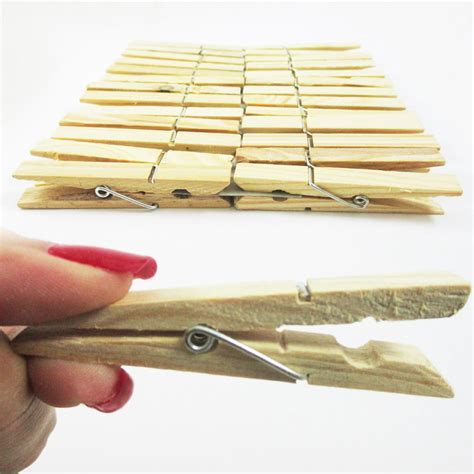 Alltopbargains 60 Wood Wooden 2 34 Inch Large Spring Clothespins