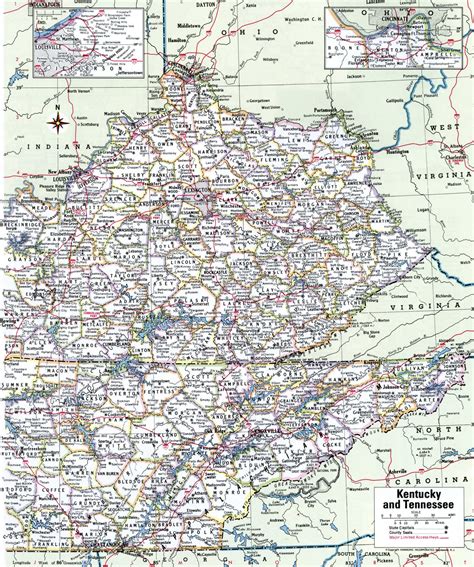 Map Of Kentucky Showing County With Citiesroad Highwayscountiestowns