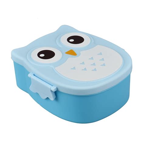 Owl Lunch Box Food Container Storage Box Portable Bento Box Blue