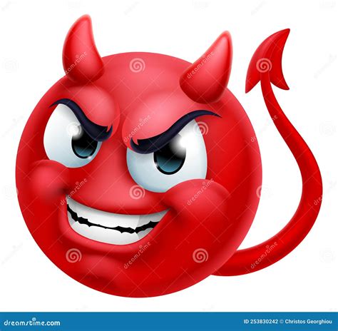 Devil Emoji Emoticon Man Face Cartoon Icon Mascot Stock Vector