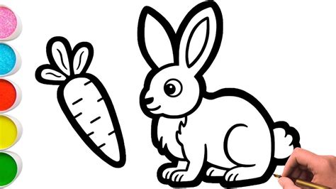 Gambar Kelinci Makan Wortel Menggambar Melukis Mewarnai Untuk Anak