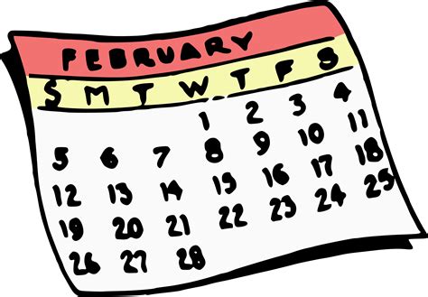 Clipart Calendar February Clipart Calendar February Transparent Free