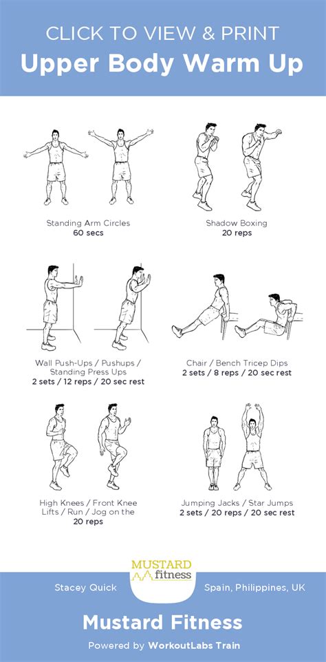 Upper Body Warm Up Free Illustrated Workout By Stacey Quick At