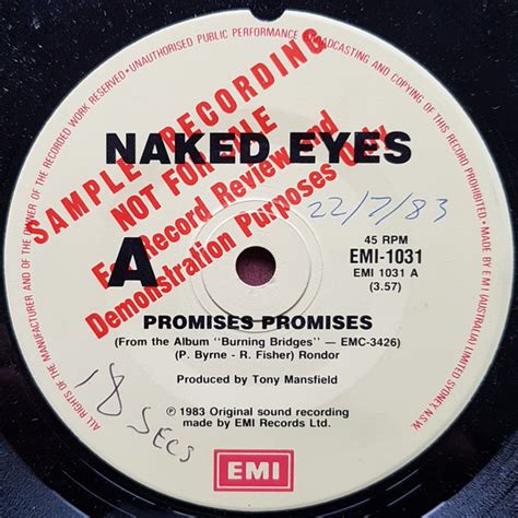 Naked Eyes Promises Promises Vinyl Discogs